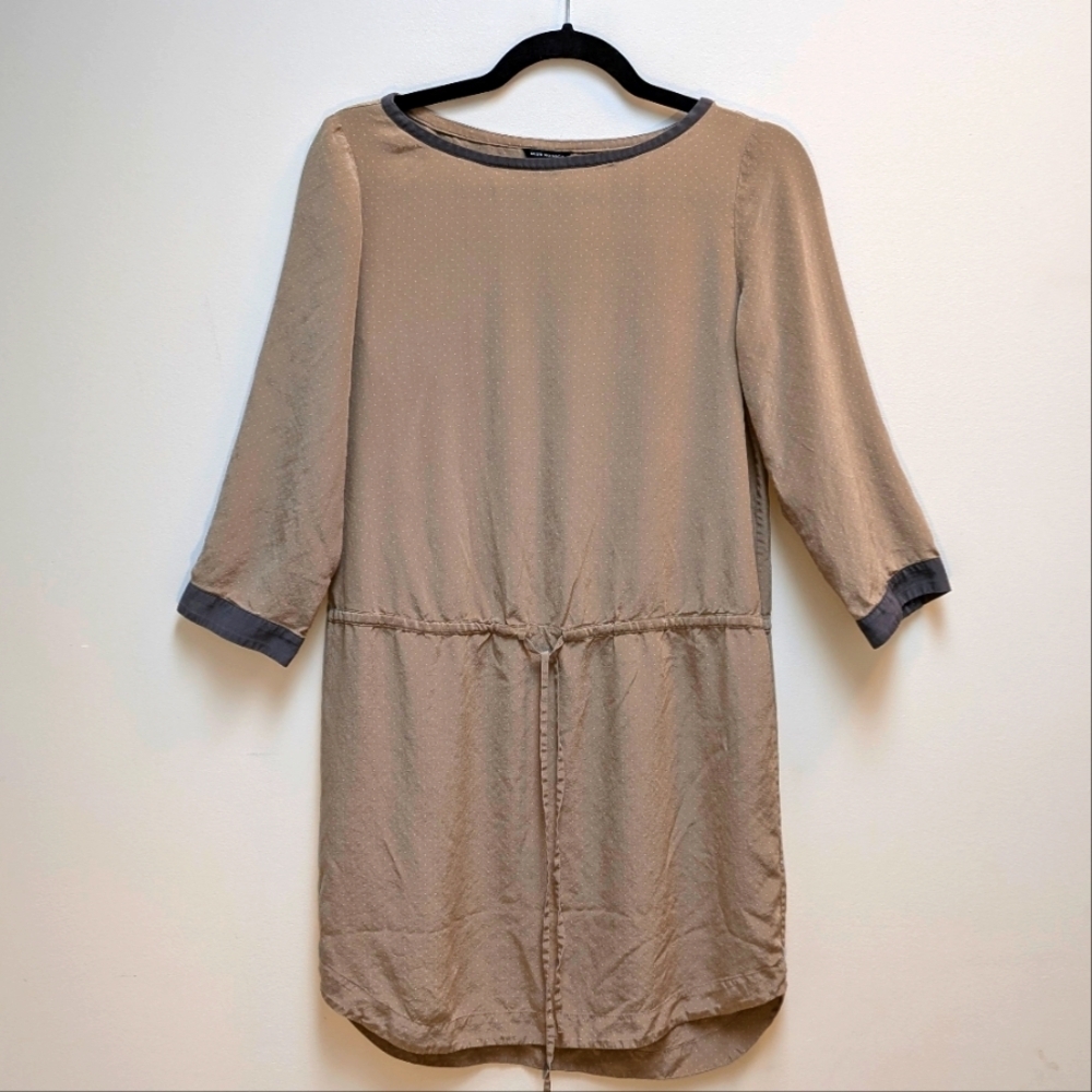Club Monaco Blake Pindot Dress | 100% Silk Nude Dress